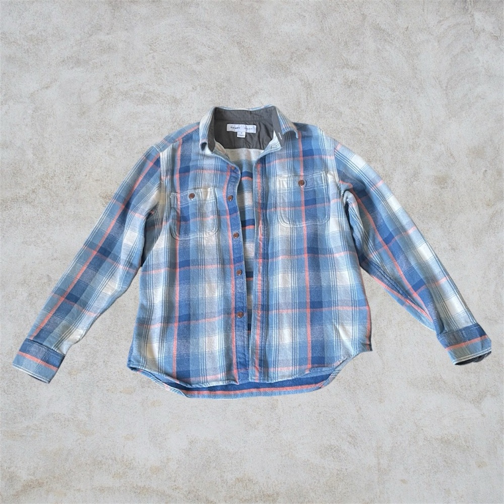 Old Navy Blue and White Plaid Men's Shirt